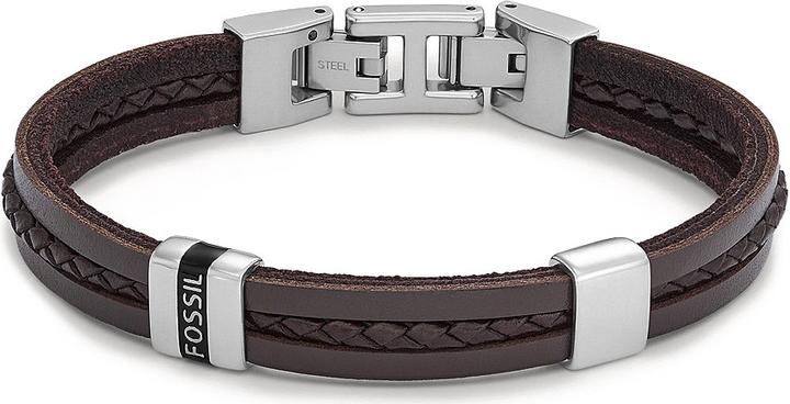 Fossil Jewelry Armband (21.30 cm, Edelstahl, Leder)