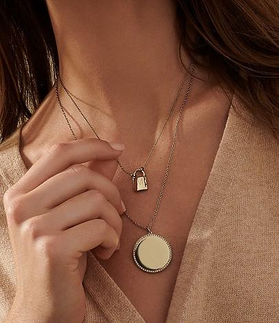 Actual product image Fossil Drew Necklace (Stainless steel, 50 - 60 cm)