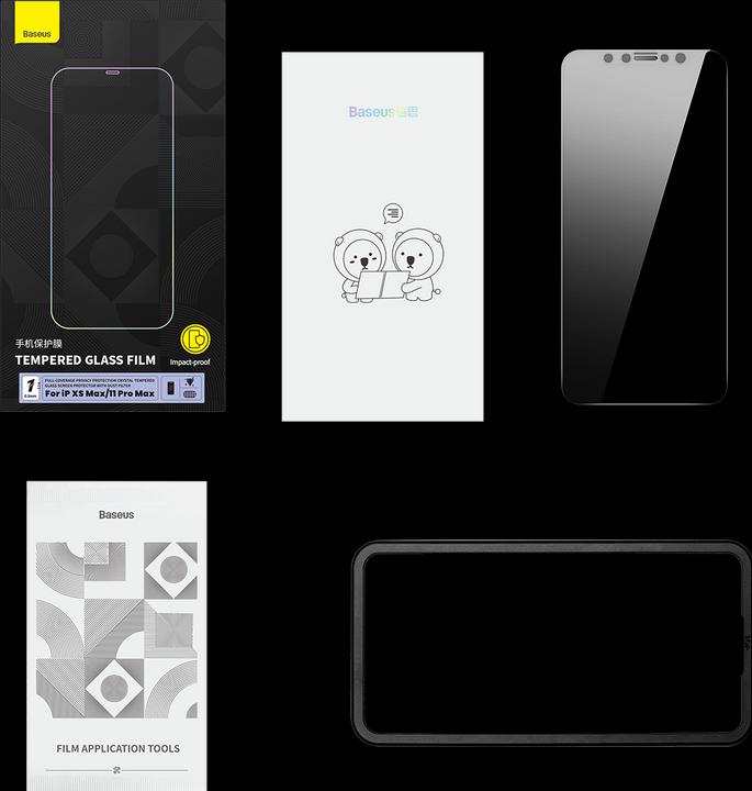 Immagine prodotto Baseus 0,3 mm Protezione completa della privacy Protezione dello schermo in vetro temperato di cristallo (1 Pezzo/i, Apple iPhone XS Max)