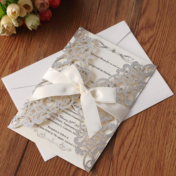 Produktbild Hosmsua 20 Stk. Hochzeit Einladungskarten - blanko (20 Stk.)