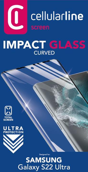 Produktbild Cellularline Impact Glass Curved (1 Stück, Samsung Galaxy S22 Ultra)