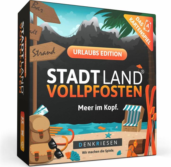 Actual product image Denkriesen - STADT LAND VOLLPFOSTEN® - The card game - URLAUB EDITION - "Meer im Kopf." (German)