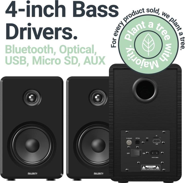Image du produit Majority D40 Aktiv Regal-Lautsprecher (1 paire, 60 W)