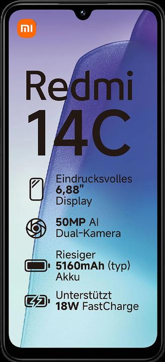 Produktbild Xiaomi Redmi 13C 4G Dual Sim 4GB RAM 128GB - Schwarz (0.13 GB, Schwarz, 270.87", Dual SIM, 50.33 Mpx, 4G)