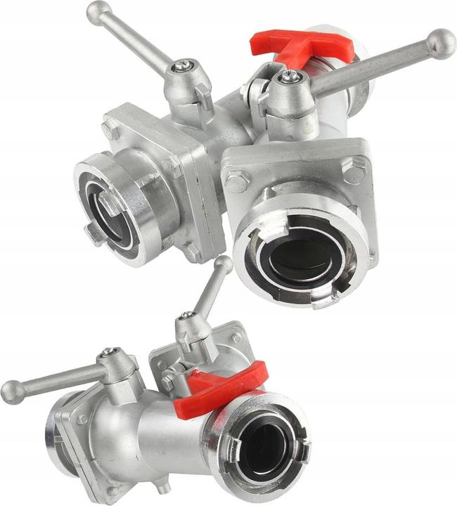 Produktbild No Name Storz-Verteiler 2-fach mit Kugelabsperrung 2"-2" Feuerwehr Kugelhahn (Schlauchverbinder, 50.80 mm)