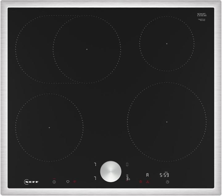 Produktbild Neff N 90, Induktionskochfeld, 60 cm, Schwarz, Mit Rahmen aufliegend, T56STF1L0