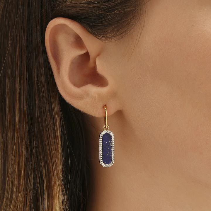 Actual product image Charles Garnier Earrings in gilded silver, lapis lazuli, zirkonium oxide