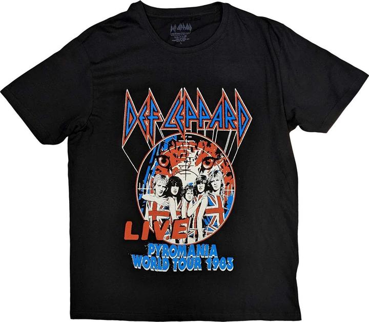 Actual product image Def Leppard Unisex Adult Pyro World Tour Cotton T-Shirt (L)