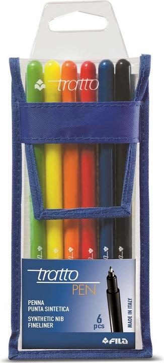 Actual product image Tratto Technical pen Black, Blue, Green, Orange, Red, Yellow Fine 6 piece(s) (Multicoloured, 6 x)