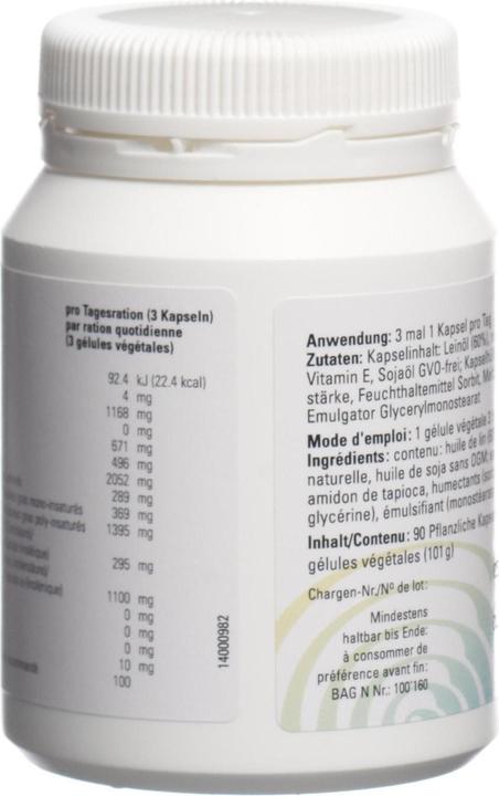 Nutritional values and ingredients Allsan Linseed oil (1 Piece, Capsules, 140 g)