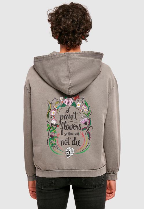 Actual product image Merchcode Ladies Frida Kahlo - Logo frame Acid Washed Oversize Hoody - 179721 (M)