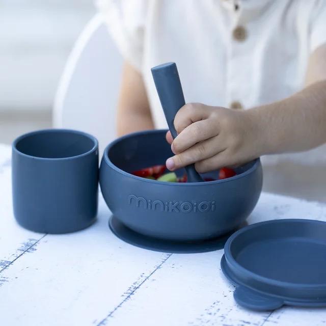 Produktbild Minikoioi BLW Set I Schüssel mit Deckel + Löffel + Becher