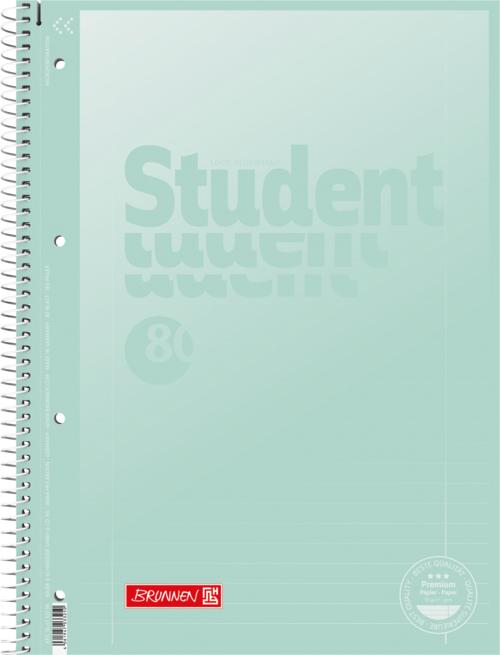 Actual product image 5 college notepads Student Pastel ruling 27 lined DIN A4 inside and outside margin (A4, Lined)