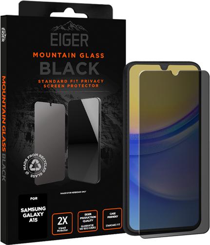 Actual product image Eiger Mountain Glass Black (1 Piece, Samsung Galaxy A15, Samsung Galaxy A15 5G)