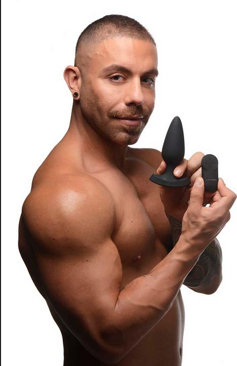 Actual product image XR Brands Laser Heart Large Anal Plug with Remote Control