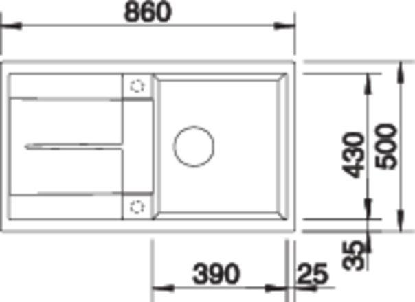 Actual product image Blanco Metra 5 S (Top-mounted sink, 86 cm, 50 cm)