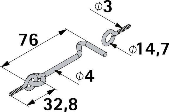 Image du produit Hettich Sturmhaken 23 x 76 mm