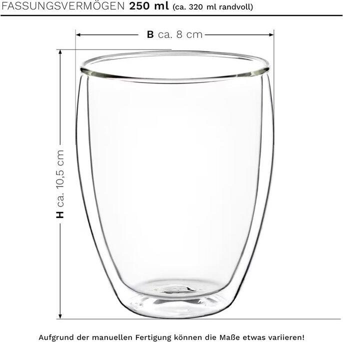 Image du produit Creano Verre thermique Set cadeau pour boissons chaudes et froides 250 ml No.2 (250 ml, 4 x)
