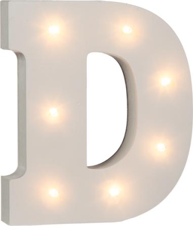 Actual product image Ootb Illuminated wooden letter D, with 7 LEDs, approx. 16 cm