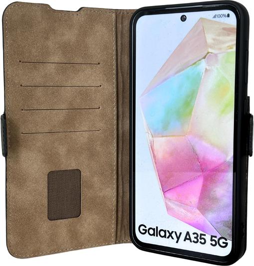 Image du produit Mike Galeli Book-Cover cuir véritable Fabio black (Samsung Galaxy A35)