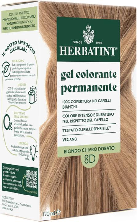 Herbatint Haarfärbegel 8D Helles Goldblond Flasche 170 ml (8D Helles Goldblond)