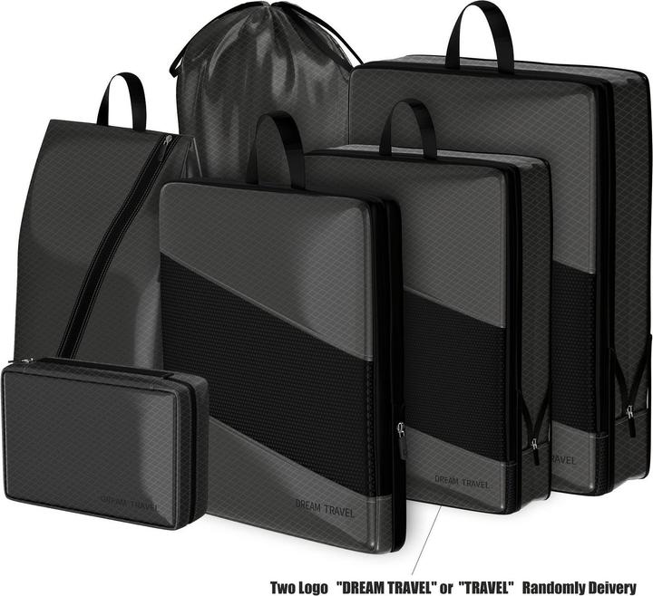 Only-Bags.Store 6 Stück Kompressions-Packwürfel für Koffer, erweiterbare Aufbewahrungstaschen für Reiseutensilien