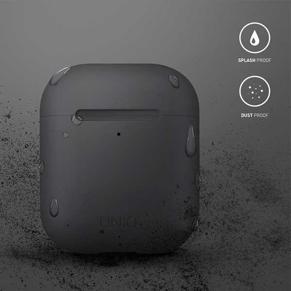 Actual product image Uniq case Lino AirPods 1/2 gen. Silicone beżowy/beige ivory