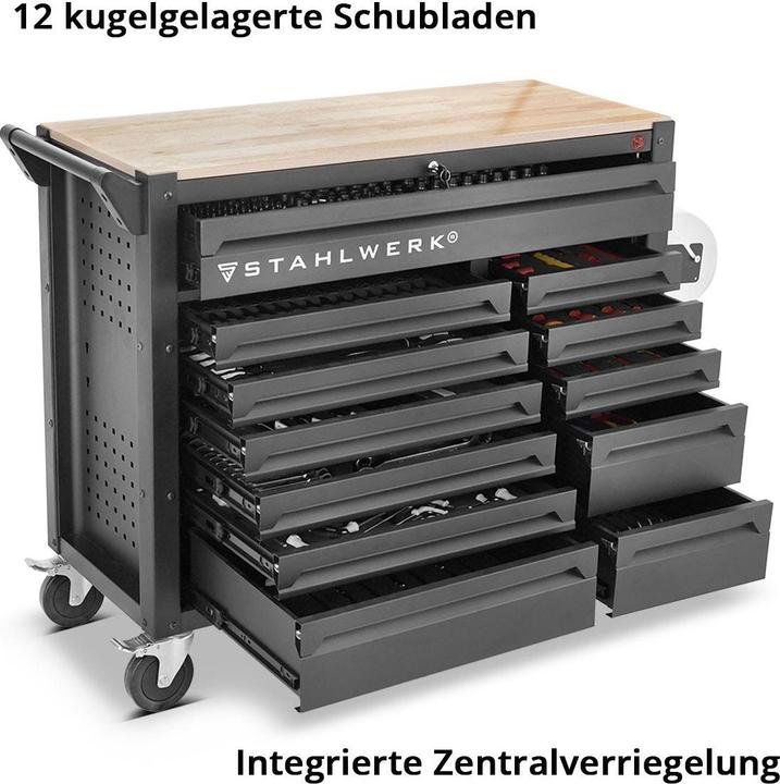 Produktbild Stahlwerk Werkstattwagen DINO Werkzeugwagen XXL Montagewagen 364 Werkzeuge CrV (364 x)