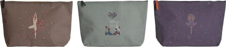 DKD Home Decor Kulturbeutel Braun grün Burgunderrot Leinwand Yoga 33 x 8 x 20 cm (3 Stück)