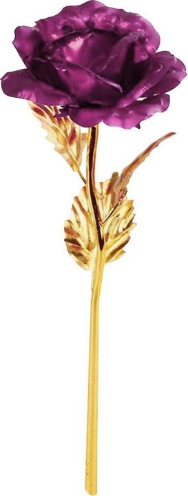 Produktbild JTI Ewigkeitsrose - Lila mit goldenem Stiel (Trockenblumen)