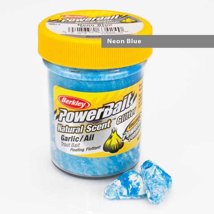 Actual product image Berkley Powerbait Natural Scent Garlic Neon Blue