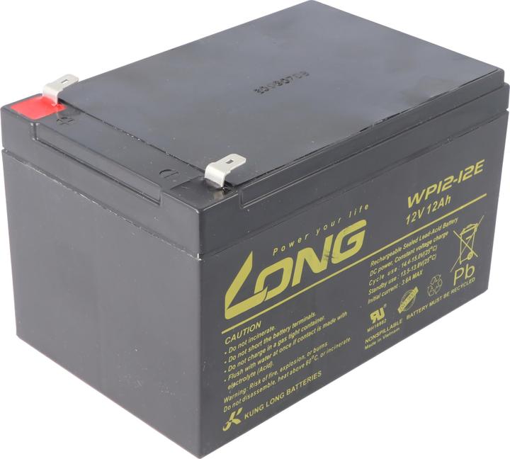 Produktbild Kung Long WP12-12E F2 Zyklenfest Blei-Vlies-Akku, 12Volt, 12Ah mit 6,3mm Faston Anschluss (12 V, 12 Ah)