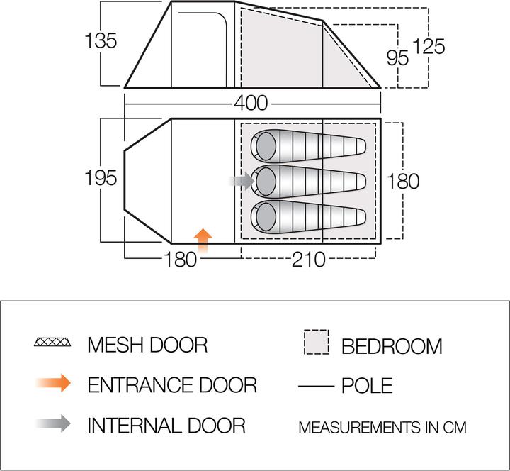 Image du produit Vango Skye 300 (Tente tunnel, 6.10 kg, 3 personnes)