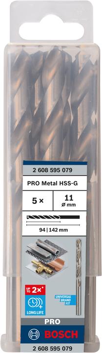 Produktbild Bosch Professional Zubehör PRO Metal HSS-G Spiralbohrer, 11 x 94 x 142 mm (11 mm)