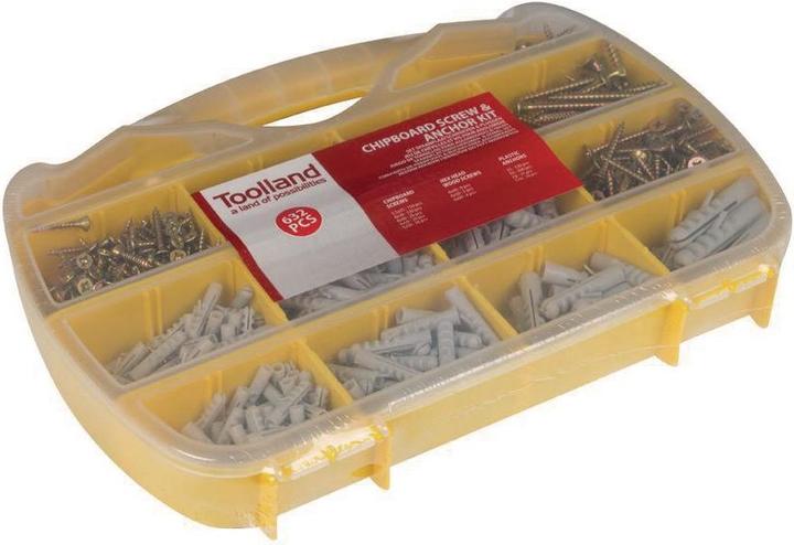 Actual product image Toolland Clamping plate screws and dowel set (632 Screws per piece)