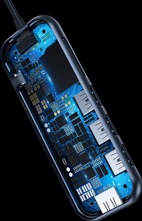 Actual product image Baseus Mirror Series Multifunctional Hub (USB-C, 7 Ports)