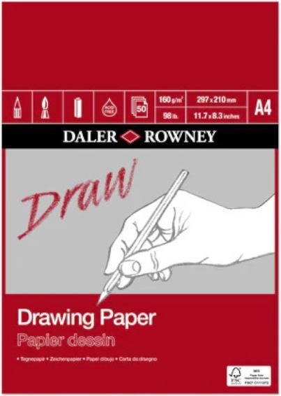 Image du produit Daler-Rowney Bloc à dessin Drawing Paper Medium Grain (A4, Couverture rigide)