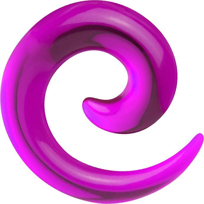 Actual product image Star Piercing Expanding spiral violet transparent (without brass, Acrylic)