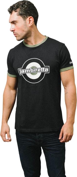 Actual product image Lambretta Mens SS25 Ringer Logo T-Shirt (L)