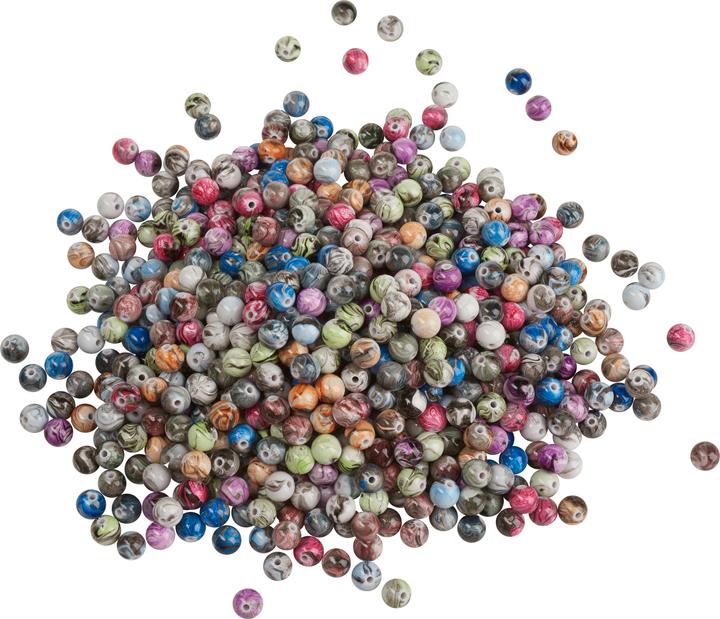 Image du produit VBS XXL Perles acryliques "Opaque multicolore marbré", Ø 8 mm, 200 g