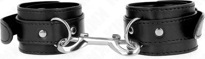 Actual product image Kink Wrist Cuffs - Single Row Of Rivets Black Adjustable 17-28 cm X 5 cm