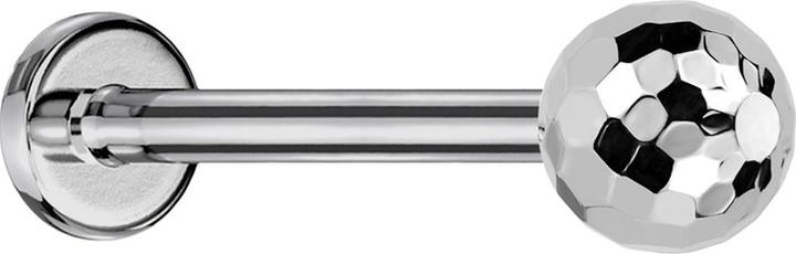 Star Piercing Micro Threadless Labret silber mit Discokugel silber (Titan G23, ohne Messing)