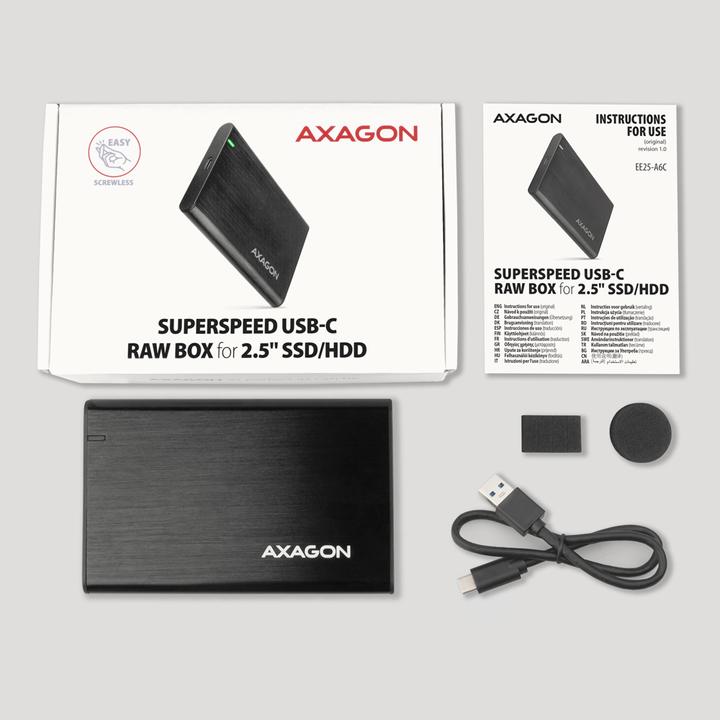 Image du produit Axagon EE25-A6C Boîtier externe pour disque dur USB-C 3.2 - SATA 6G 2.5 (2.5")