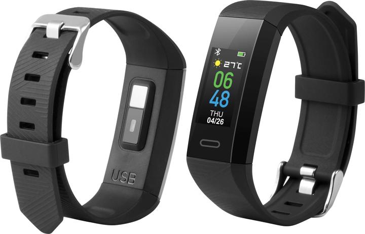 Actual product image Technaxx TX-HR7 Fitness Tracker With Integrated Pulse Function Uni Black (20 mm)