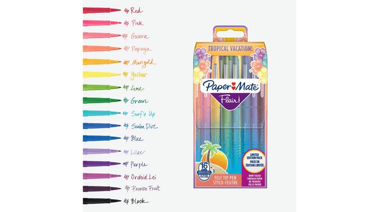 Actual product image Paper Mate Flair Tropical Vacation (multicolour, 16 x)