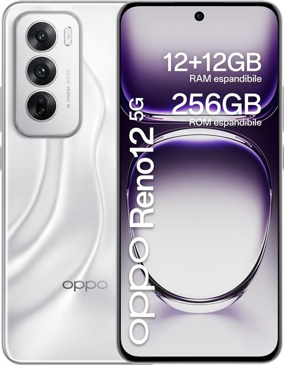 Immagine prodotto OPPO Reno12 5G (256 GB, Argento Astro, 6.70", Doppia SIM, 50 Mpx, 5G)