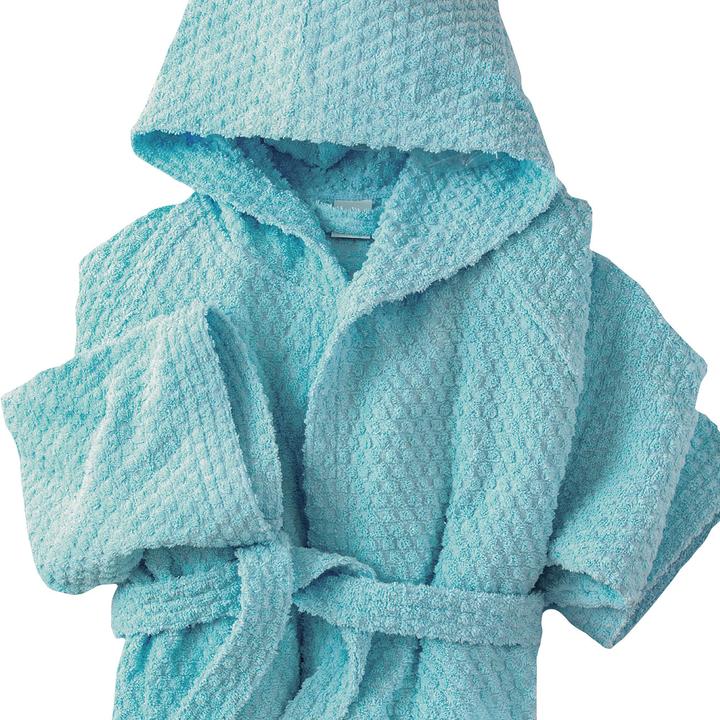 Actual product image Swiss Natura Bathrobe with honeycomb design, unisex, water green, M (M)