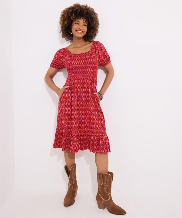 Produktbild Joe Browns Geo Print Shirred Waist Cap Sleeve Jersey Dress (6)