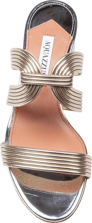 Produktbild Aquazzura mule esencia 35 in laminated leather color light gold/silver (40)