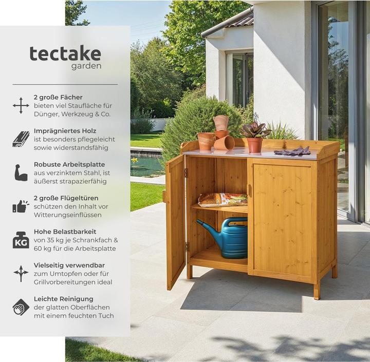 Produktbild tectake Pflanztisch mit Unterschrank